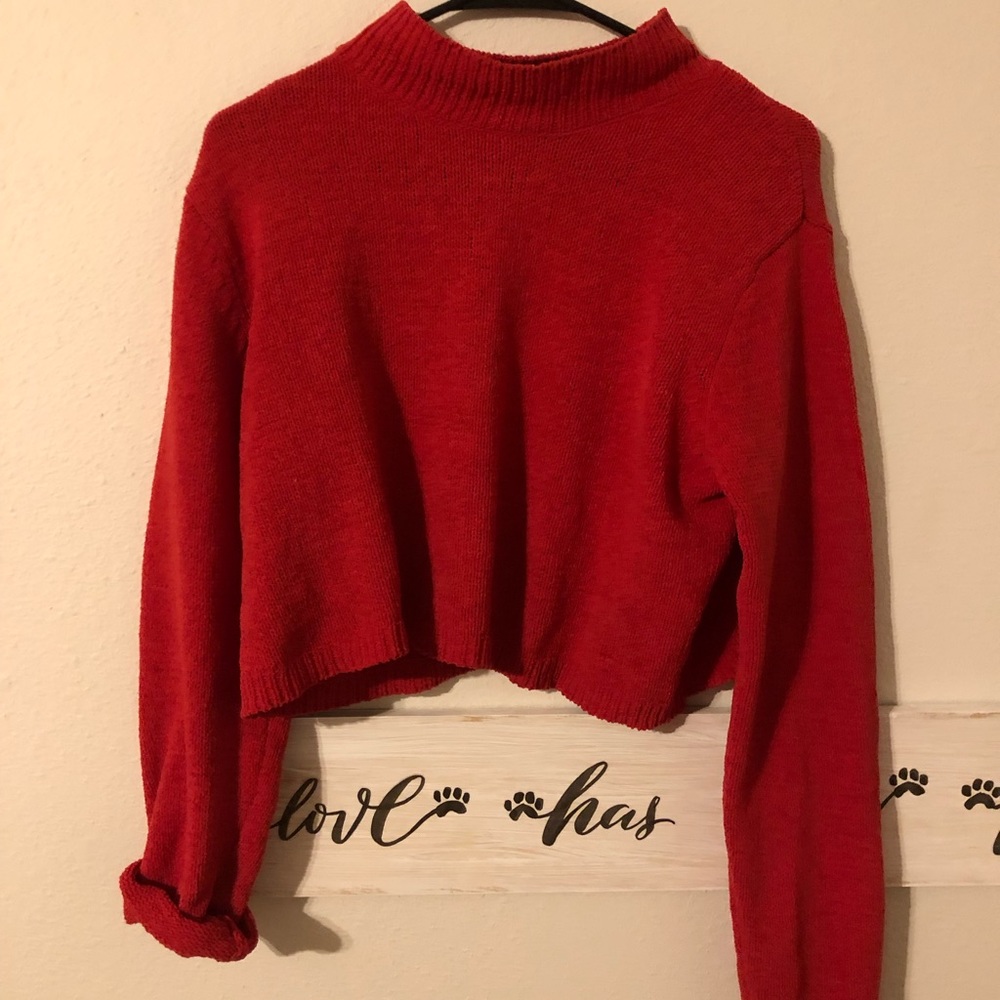 Target red crop top sweater